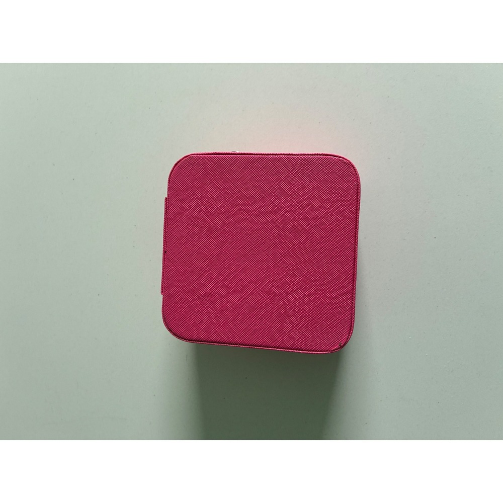 Pink Travel Jewelry Organizer Box Zippered Case Storage Portable‎ Small
